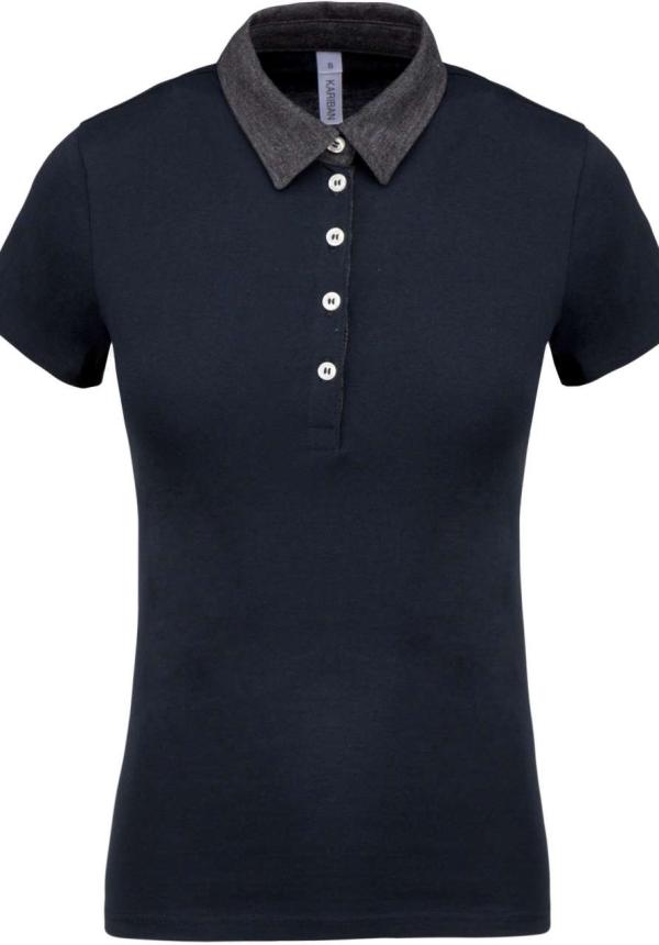 U KA261 - NŐI KÉTTÓNUSÚ JERSEY GALLÉROS PÓLÓ - Navy/Dark Grey Heather U KA261 - NŐI KÉTTÓNUSÚ JERSEY GALLÉROS PÓLÓ - Navy/Dark Grey Heather