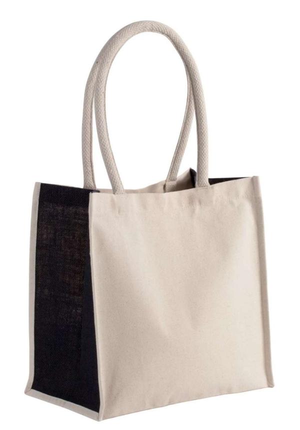 U KI0255 - PAMUT / JUTA VÁSZONTÁSKA - 17 L - Natural/Black