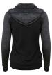 U JC058 - NŐI COOL KONTRASZTOS CIPZÁRAS KAPUCNIS PULÓVER - Black/Black Slate Melange U JC058 - NŐI COOL KONTRASZTOS CIPZÁRAS KAPUCNIS PULÓVER - Black/Black Slate Melange
