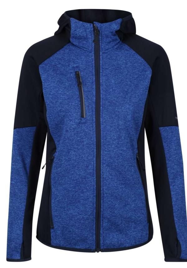 U RETRF621 - WOMEN'S X-PRO COLDSPRING II HYBRID PERFORMANCE STRETCH HOODED FLEECE JACKET - Oxford Blue Marl/Navy U RETRF621 - WOMEN'S X-PRO COLDSPRING II HYBRID PERFORMANCE STRETCH HOODED FLEECE JACKET - Oxford Blue Marl/Navy