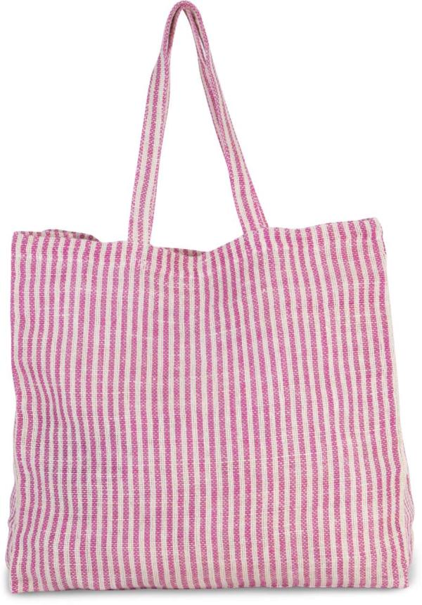 U KI0236 - CSÍKOS BEVÁSÁRLÓ TÁSKA JUTA ÉS PAMUT KEVERÉKBŐL - Magenta/Natural