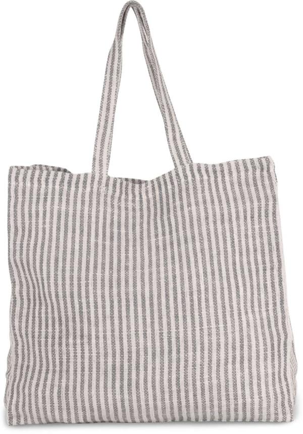 U KI0236 - CSÍKOS BEVÁSÁRLÓ TÁSKA JUTA ÉS PAMUT KEVERÉKBŐL - Steel Grey/Natural