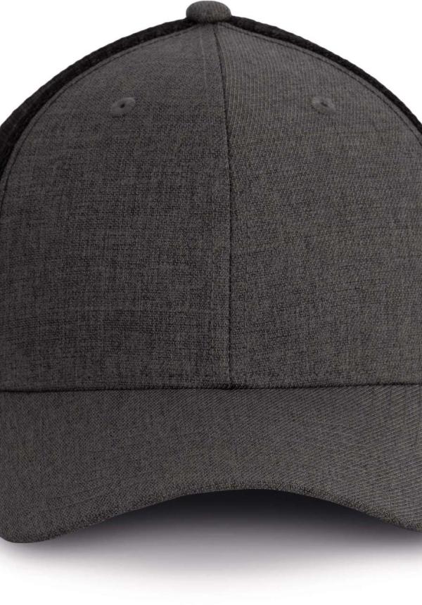 U KP142 - UTCAI HÁLÓS 6 PANELES SAPKA - Steel Grey Heather/Black