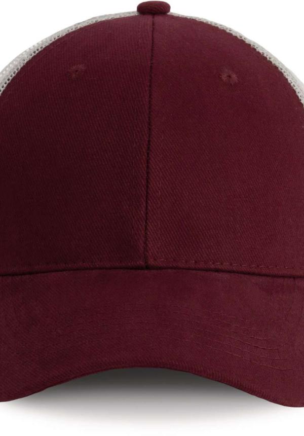 U KP158 - 6 PANELES HÁLÓS SAPKA - Burgundy/Light Grey