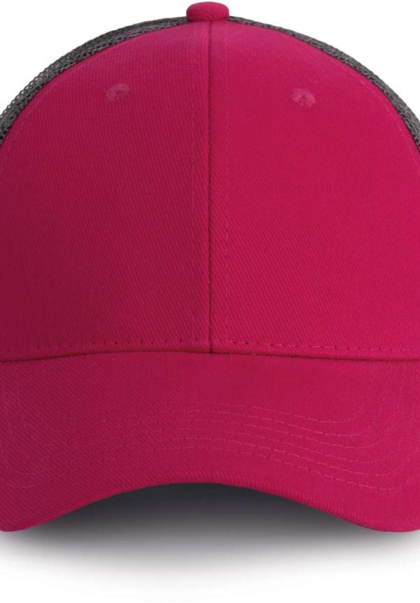 U KP158 - 6 PANELES HÁLÓS SAPKA - Fuchsia/Dark Grey