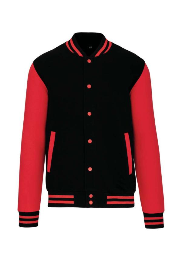 U KA497 - UNISZEX TEDDY KABÁT - Black/Red