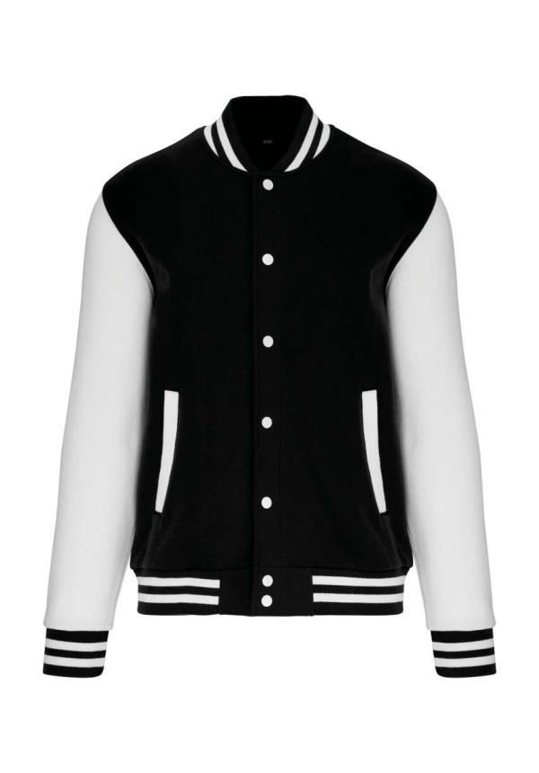 U KA497 - UNISZEX TEDDY KABÁT - Black/White