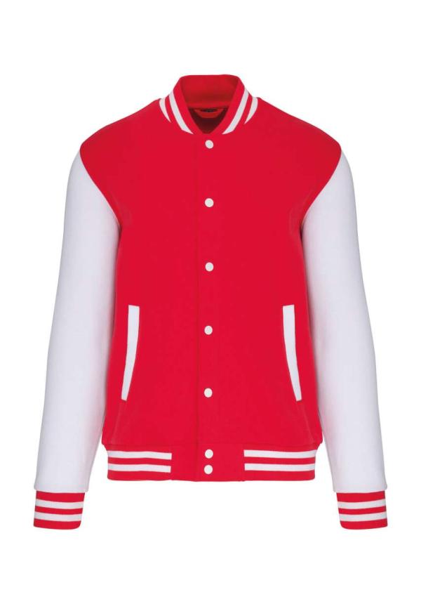 U KA497 - UNISZEX TEDDY KABÁT - Red/White