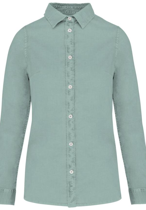 U NS503 - MOSOTT HATÁSÚ NŐI ING - Washed Jade Green U NS503 - MOSOTT HATÁSÚ NŐI ING - Washed Jade Green