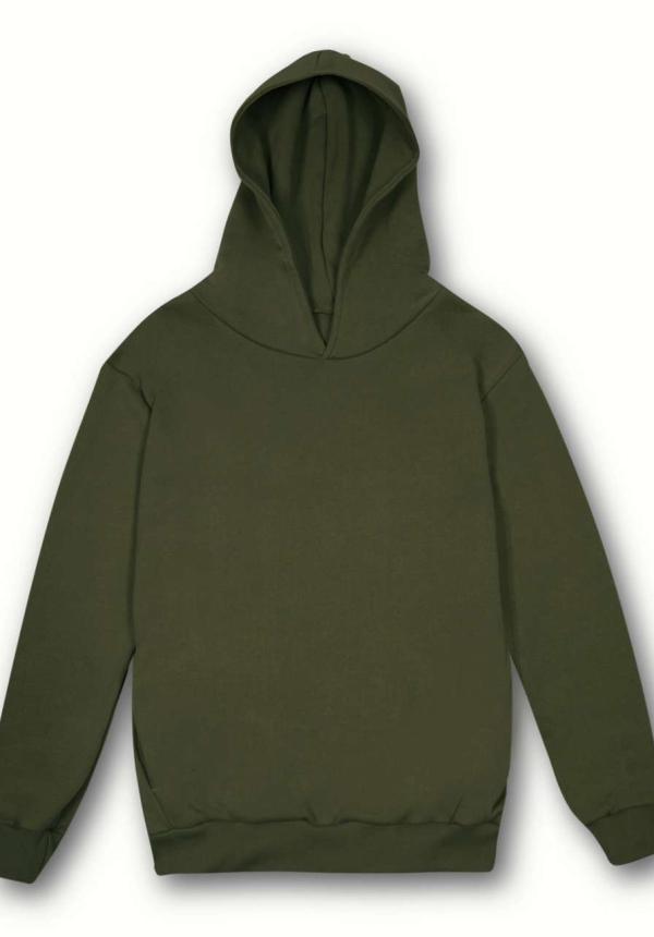 U VE817T - MYA - UNISZEX VÁROSI SOFT KAPUNIS PULÓVER - Dark Military Green